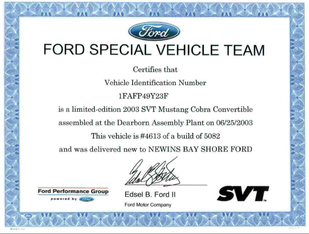 ford show parts order status